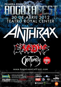 Abr 30 - ANTHRAX + EXODUS + OBITUARY - Bogota D.C.